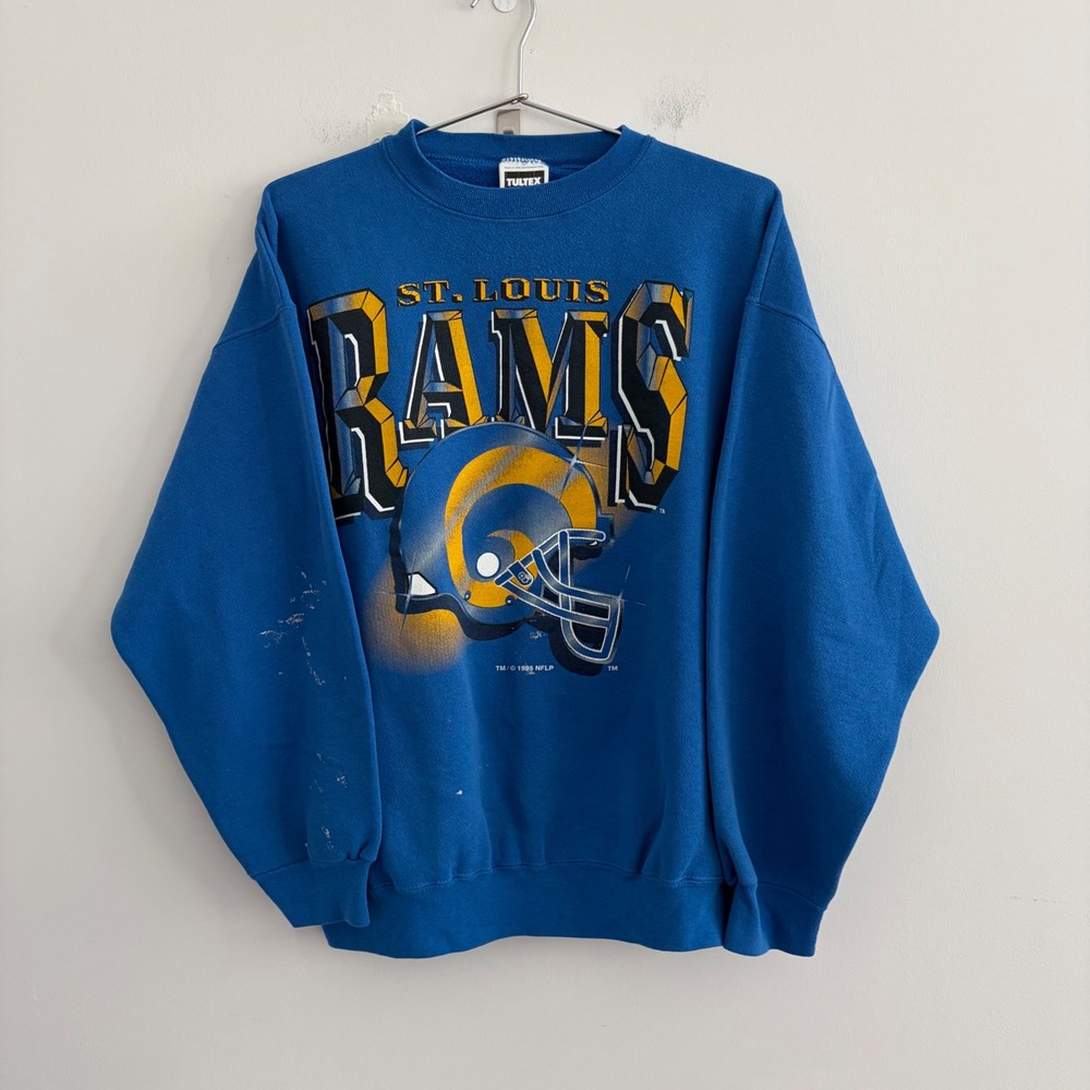 Vintage 1995 St. Louis Rams Tultex Superweight Sweatshirt Blue XL